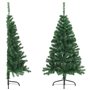 vidaXL Sapin de Noël artificiel moitié avec support vert 120 cm PVC