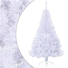 vidaXL Sapin de Noël artificiel moitié avec support blanc 150 cm PVC