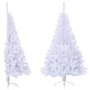 vidaXL Sapin de Noël artificiel moitié avec support blanc 150 cm PVC