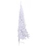 vidaXL Sapin de Noël artificiel moitié avec support blanc 180 cm PVC