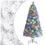 vidaXL Arbre de Noël artificiel pré-éclairé blanc 120 cm fibre optique