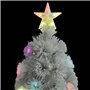 vidaXL Arbre de Noël artificiel pré-éclairé blanc 120 cm fibre optique