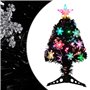 vidaXL Sapin de Noël et flocons de neige LED Noir 64 cm Fibre optique