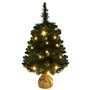 vidaXL Sapin de Noël artificiel pré-éclairé et supports vert 60 cm PVC