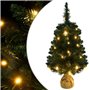 vidaXL Sapin de Noël artificiel pré-éclairé et supports vert 90 cm PVC