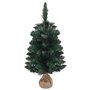 vidaXL Sapin de Noël artificiel pré-éclairé et supports vert 90 cm PVC