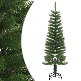 vidaXL Sapin de Noël artificiel mince avec support 120 cm PE