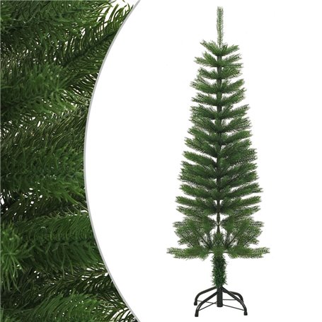 vidaXL Sapin de Noël artificiel mince avec support 120 cm PE