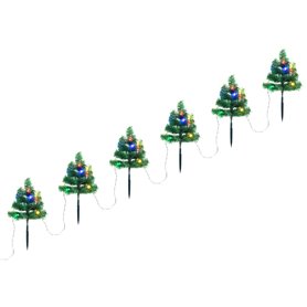 vidaXL Arbres d'allée de Noël 6 pcs avec LED multicolores 45 cm PVC