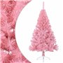 vidaXL Demi sapin de Noël artificiel avec support Rose 150 cm PVC