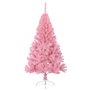 vidaXL Demi sapin de Noël artificiel avec support Rose 150 cm PVC