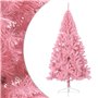 vidaXL Demi sapin de Noël artificiel avec support Rose 180 cm PVC