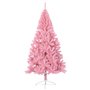 vidaXL Demi sapin de Noël artificiel avec support Rose 180 cm PVC