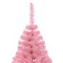 vidaXL Demi sapin de Noël artificiel avec support Rose 180 cm PVC