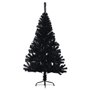 vidaXL Demi sapin de Noël artificiel avec support Noir 150 cm PVC