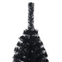 vidaXL Demi sapin de Noël artificiel avec support Noir 150 cm PVC