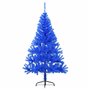 vidaXL Demi sapin de Noël artificiel avec support Bleu 120 cm PVC