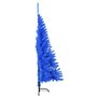 vidaXL Demi sapin de Noël artificiel avec support Bleu 120 cm PVC