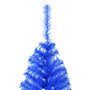 vidaXL Demi sapin de Noël artificiel avec support Bleu 120 cm PVC