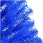 vidaXL Demi sapin de Noël artificiel avec support Bleu 120 cm PVC