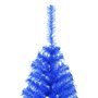 vidaXL Demi sapin de Noël artificiel avec support Bleu 150 cm PVC