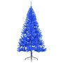 vidaXL Demi sapin de Noël artificiel avec support Bleu 180 cm PVC