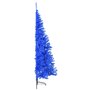 vidaXL Demi sapin de Noël artificiel avec support Bleu 180 cm PVC