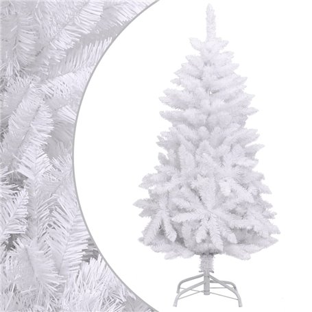 vidaXL Sapin de Noël artificiel à charnières avec support blanc 120 cm