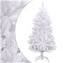 vidaXL Sapin de Noël artificiel à charnières avec support blanc 120 cm