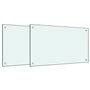 vidaXL Dosserets de cuisine 2 pcs blanc 70x40 cm verre trempé