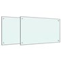 vidaXL Dosserets de cuisine 2 pcs blanc 70x50 cm verre trempé