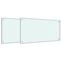 vidaXL Dosserets de cuisine 2 pcs blanc 80x40 cm verre trempé