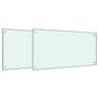 vidaXL Dosserets de cuisine 2 pcs blanc 80x50 cm verre trempé