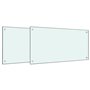 vidaXL Dosserets de cuisine 2 pcs blanc 80x60 cm verre trempé