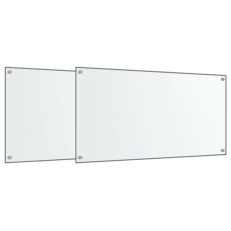 Image secondaire de VidaXL Dosserets de cuisine 2 pcs transparent 80x60 cm verre trempé