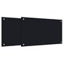 vidaXL Dosserets de cuisine 2 pcs noir 70x60 cm verre trempé