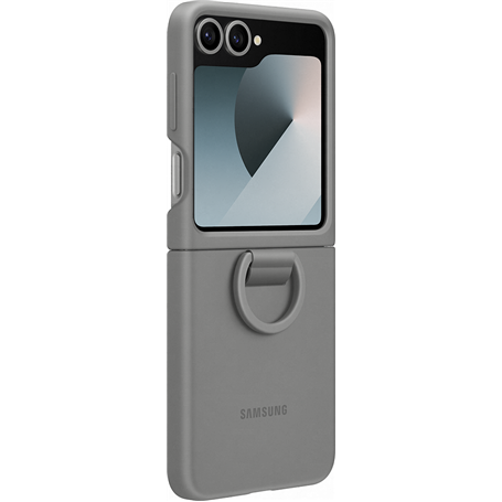 Coque Samsung Galaxy Z Flip 6 Silicone avec anneau Gris Samsung