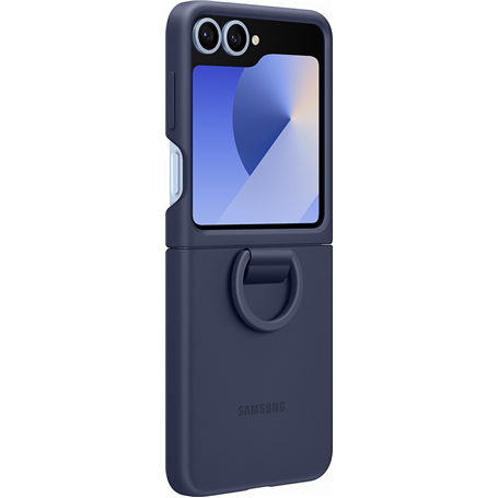 Coque Samsung Galaxy Z Flip 6 Silicone avec anneau Bleu Nuit Samsung