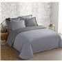 VISION - Bicolore - Housse de couette Réversible 240x220cm avec 2 taies 65x65cm -Gris/gris perle - 100% coton