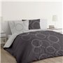 VISION Parure de couette Lenny - 100% coton - 1 housse de couette 220 x 240 cm + 2 taies d'oreiller 65 x 65 cm - Gris anthracite