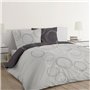 VISION Parure de couette Lenny - 100% coton - 1 housse de couette 220 x 240 cm + 2 taies d'oreiller 65 x 65 cm - Gris an