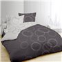 VISION Parure de couette Lenny - 100% coton - 1 housse de couette 220 x 240 cm + 2 taies d'oreiller 65 x 65 cm - Gris an