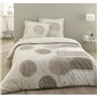 VISION Parure de couette Adele - 100% coton - 1 housse de couette 240 x 260 cm + 2 taies d'oreiller 65 x 65 cm a volant plat -