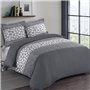 VISION Parure de couette Arthur - 100% coton - 1 housse de couette 240 x 260 cm + 2 taies d'oreiller 65 x 65 cm - Gris anthracit