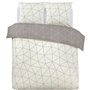 Parure Housse de couette - VISION - Hugo - Parure réversible - 260 x 240 cm - 2 taies assorties 65 x 65 cm - Beige - 100