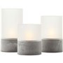 Lot 3 Lampes a poser LED BOUGIE BRILLIANT - 2500K - Plastique et verre - Gris et blanc mat