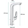 GROHE Mitigeur monocommande Lavabo Taille L Wave Chromé 23584001