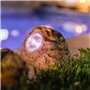 Lot de 3 rochers solaires de jardin a poser - LUMISKY - ROCKY BROWN - 14 et 9 cm - Balisage - LED blanc