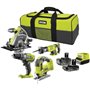 RYOBI 4 outils : 1 perceuse-visseuse + scies (sauteuse