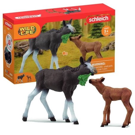 Figurines Élan Femelle avec Veau